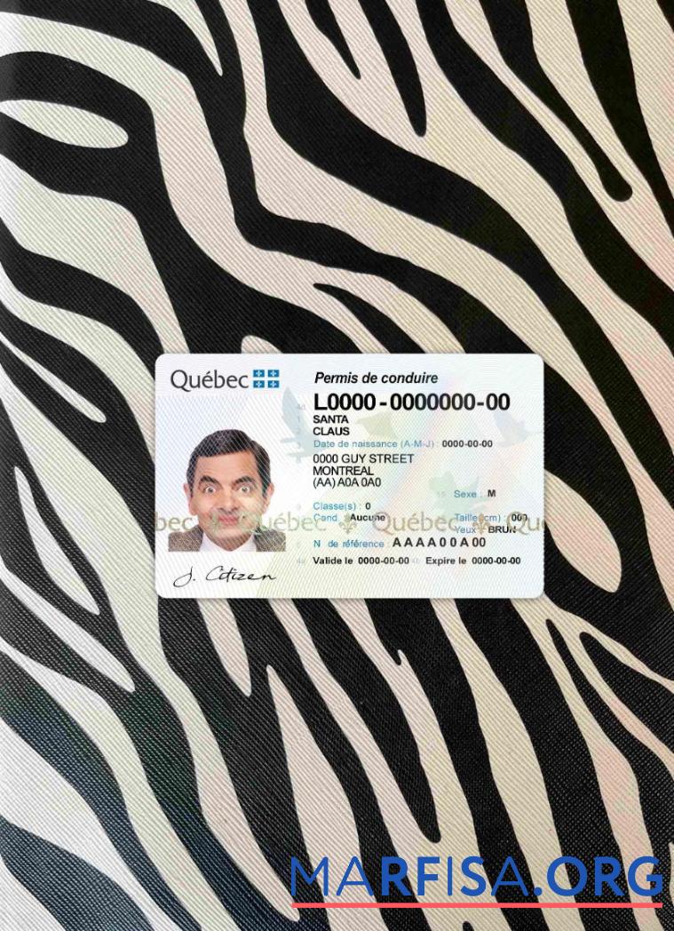 Printable Canada Quebec DL photolook real example